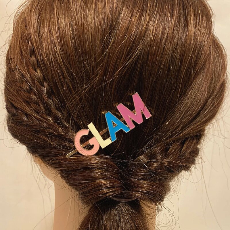 

Letter Design Hair Clip, Gold