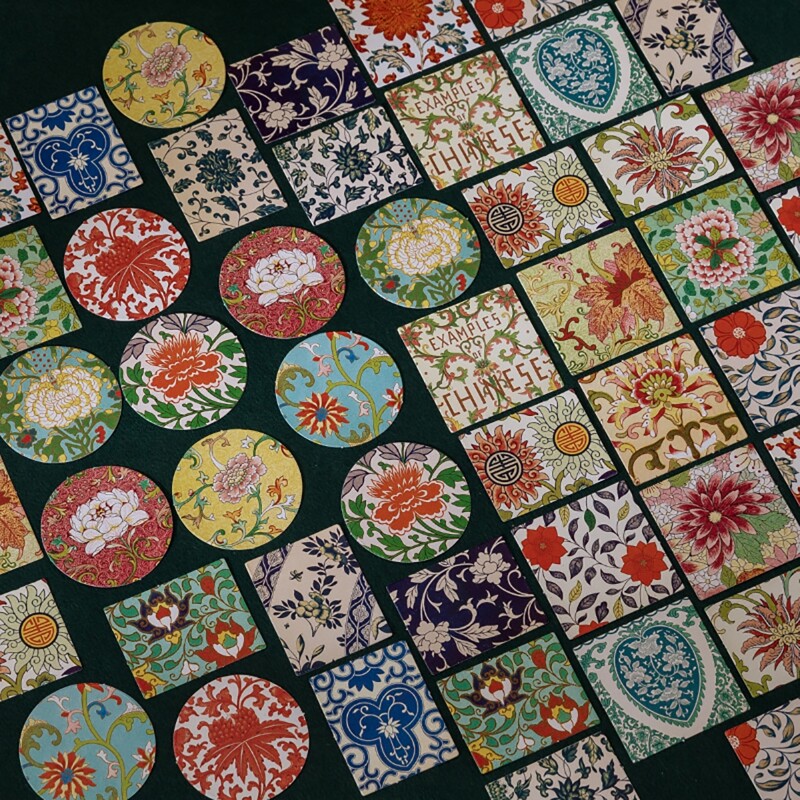 

46pcs Flower Print DIY Sticker, Multicolor