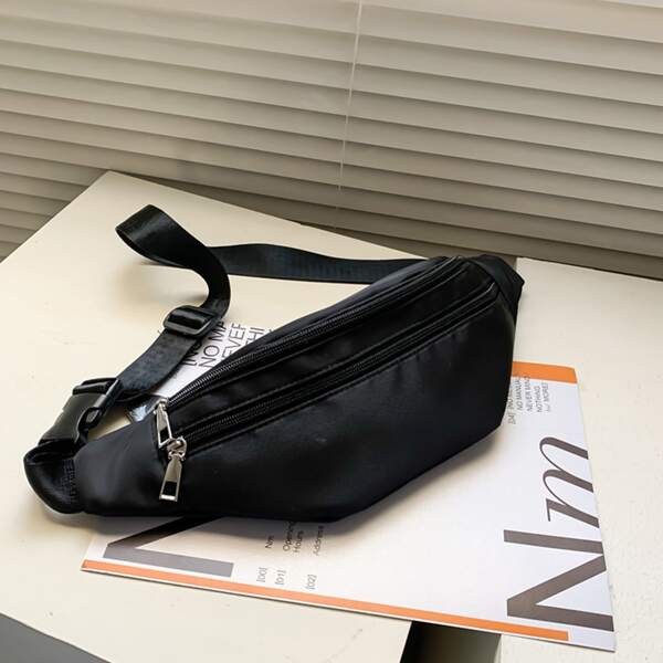 Men Minimalist Sling Bag, Black