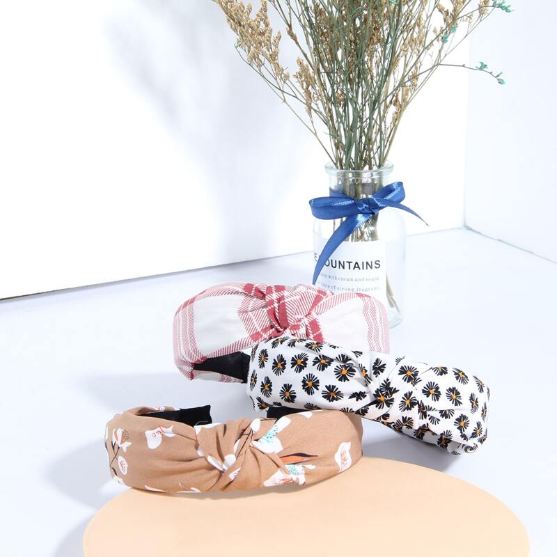 

3pcs Floral Knot Headband, Grey