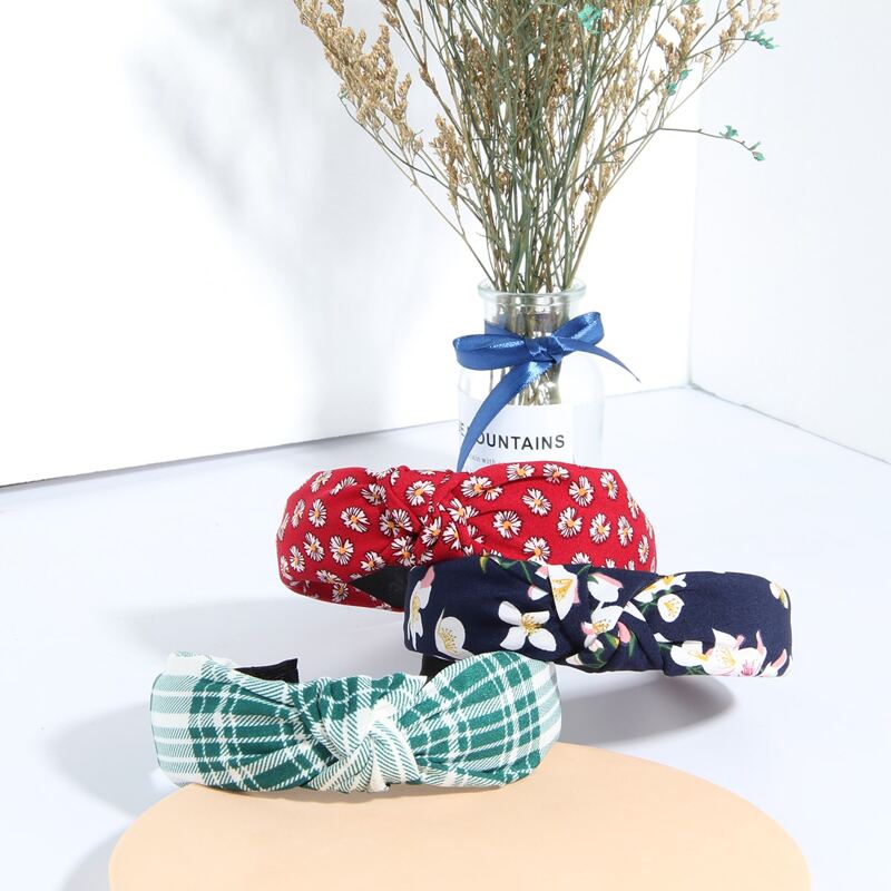 

3pcs Floral Knot Headband, Red
