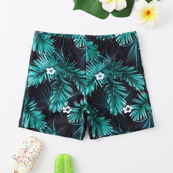 

Toddler Boys Plant Print Swim Trunks, Multicolor