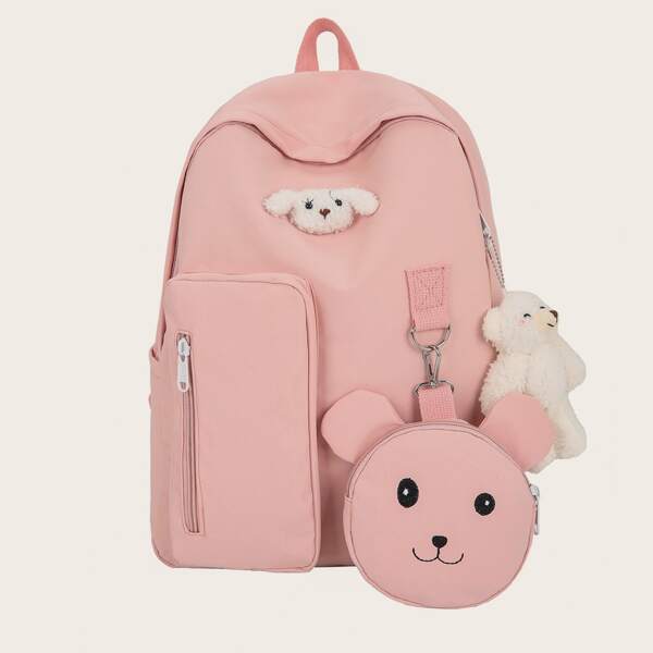 

Bear Charm Backpack, Pink