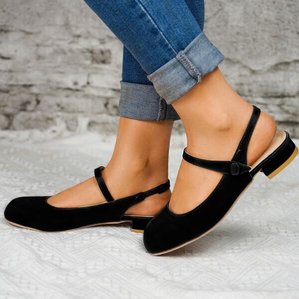 

Minimalist Slingback Flats, Black
