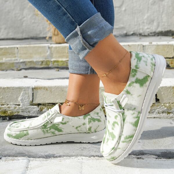 

Tie Dye Pattern Slip On Sneakers, Multicolor