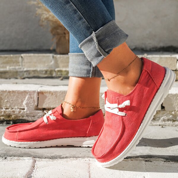 

Minimalist Slip On Sneakers, Red