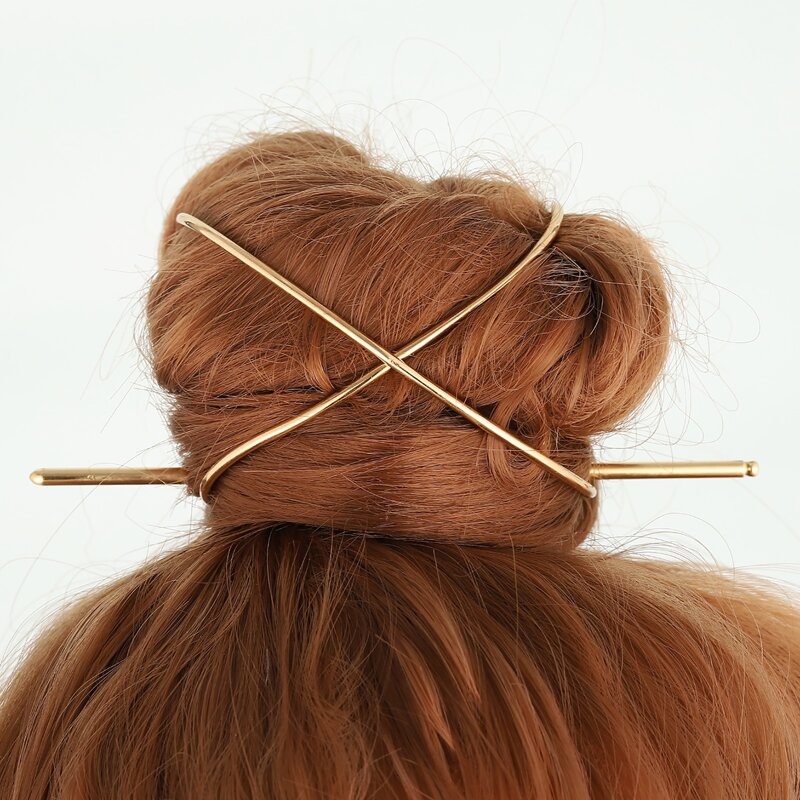 Hair Slide With Stick, Gold
