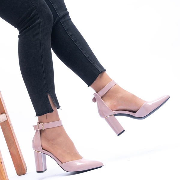 

Minimalist Point Toe Ankle Strap Pumps, Dusty purple