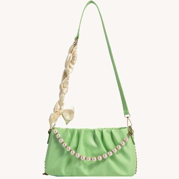 

Scarf Detail Ruched Bag, Green