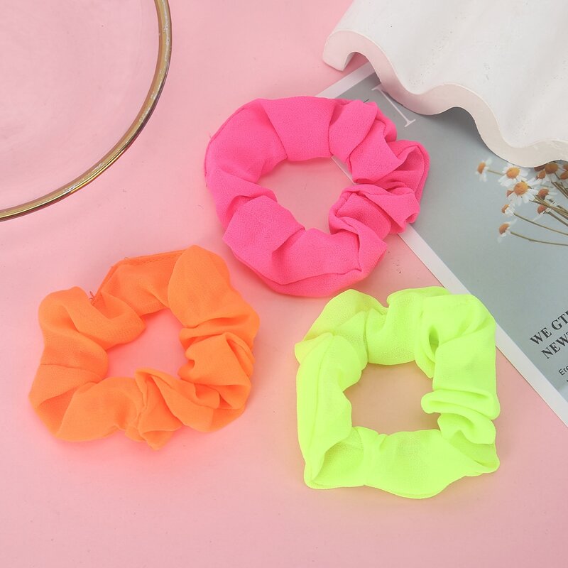 

3pcs Solid Scrunchie, Multicolor