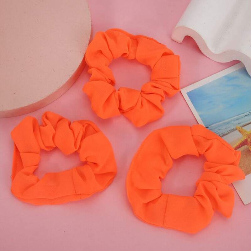 

3pcs Solid Scrunchie, Orange
