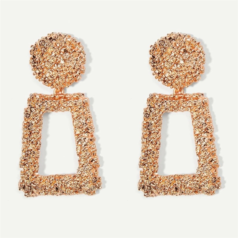 

Geo Charm Earrings, Rose gold