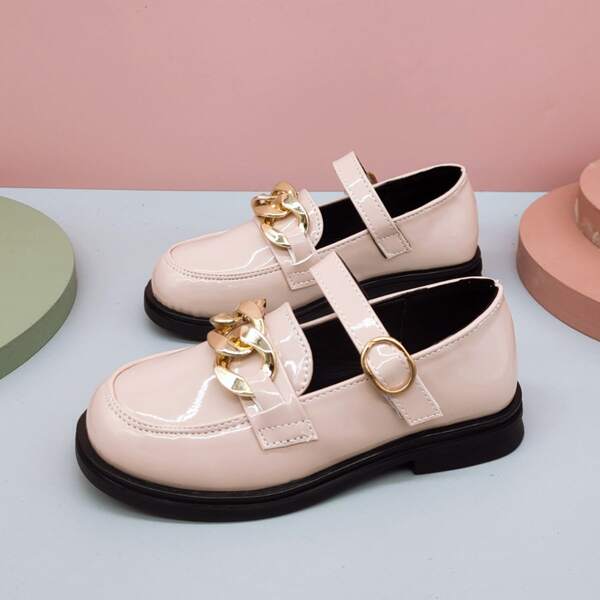 

Toddler Girls Chain Decor Mary Jane Flats, Pink