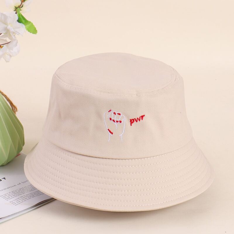 

Guys Fist Embroidery Bucket Hat, Beige