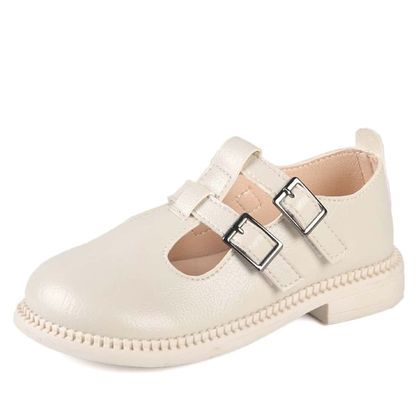 

Toddler Girls Buckle Design Mary Jane Flats, Beige