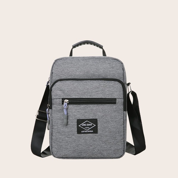 

Men Knot Detail Crossbody Bag, Grey