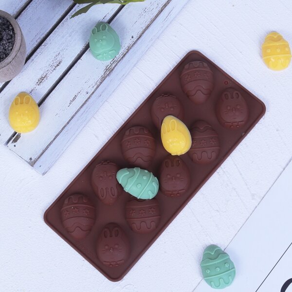 

1pc Easter Egg Chocolate Mold, Brown