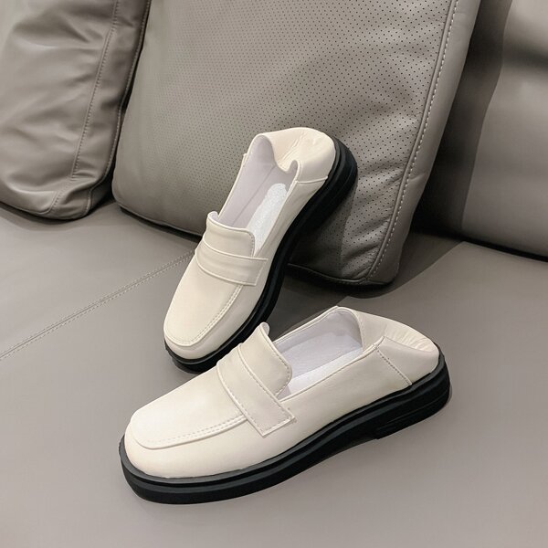 

Minimalist Slip On Loafers, White