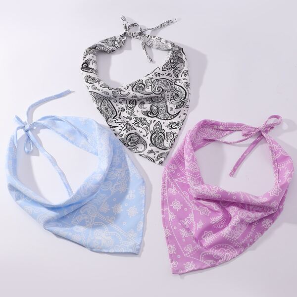 

3pcs Paisley Print Hair Band, Multicolor