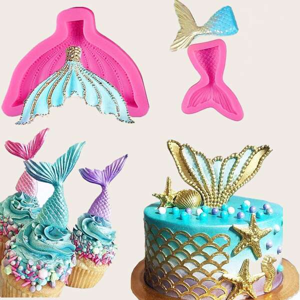 

2pcs Mermaid Tail Chocolate Mold, Pink