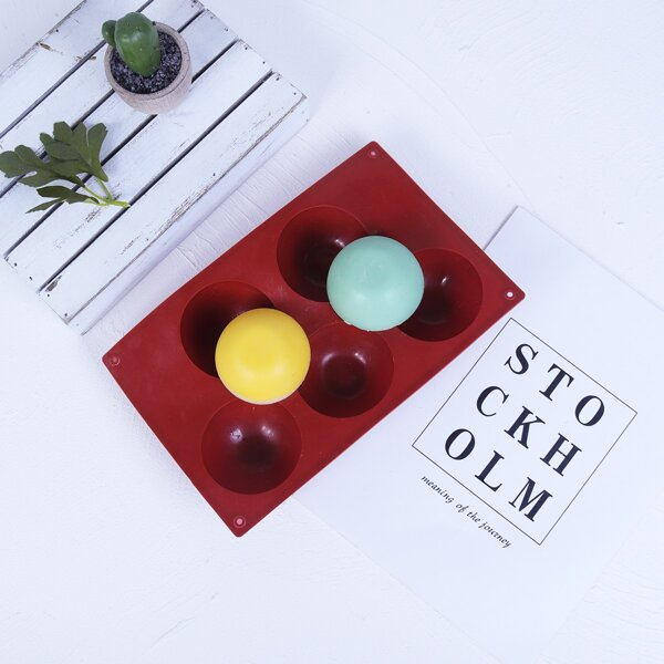 

1pc 5 Hole Pudding Mold, Burgundy