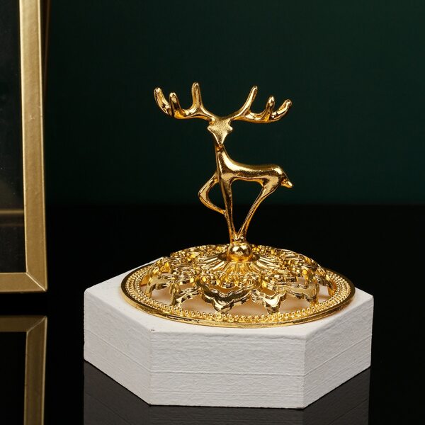 1pc Elk Incense Burner, Gold