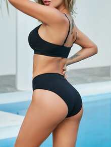 FINETOO 3入組素色內褲套裝 - 酒紅色 - 查看 6