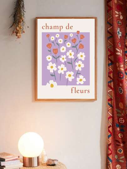 Flower Print Unframed Painting
