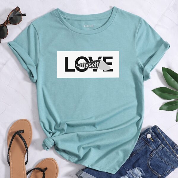 

Letter Graphic Tee, Cadet blue