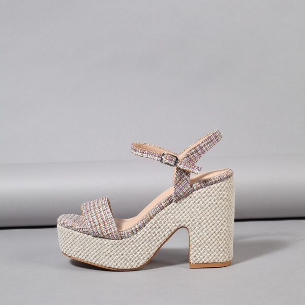 

Minimalist Platform Chunky Heeled Sandals, Multicolor