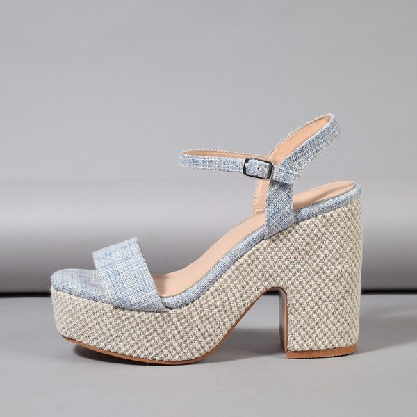 

Minimalist Platform Chunky Heeled Sandals, Baby blue
