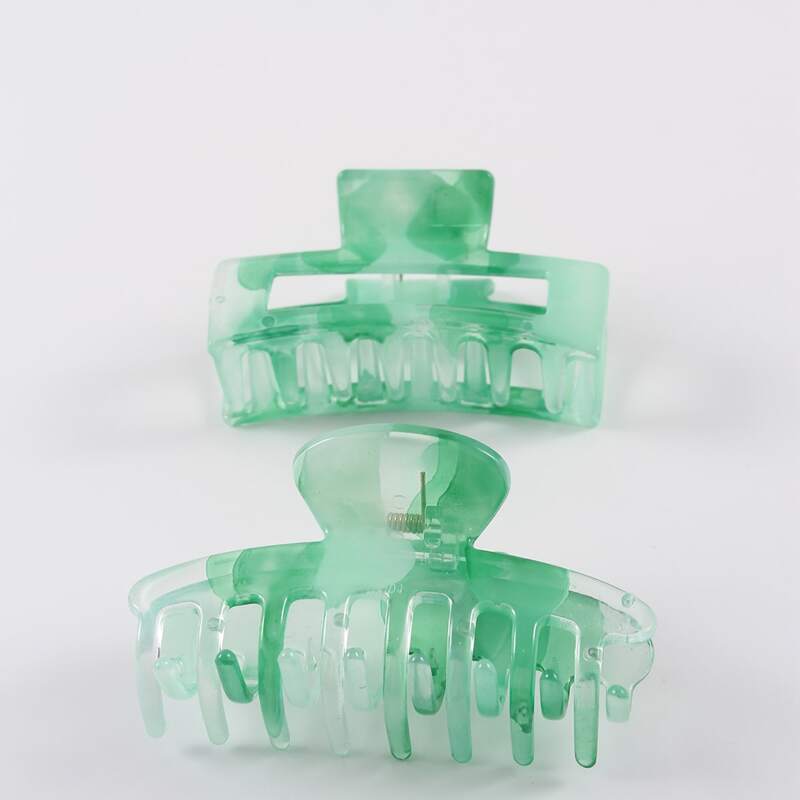 

2pcs Acrylic Hair Claw, Green
