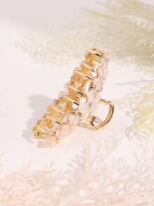 Rhinestone Hoa trang trí tóc Claw - trắng - Xem 3