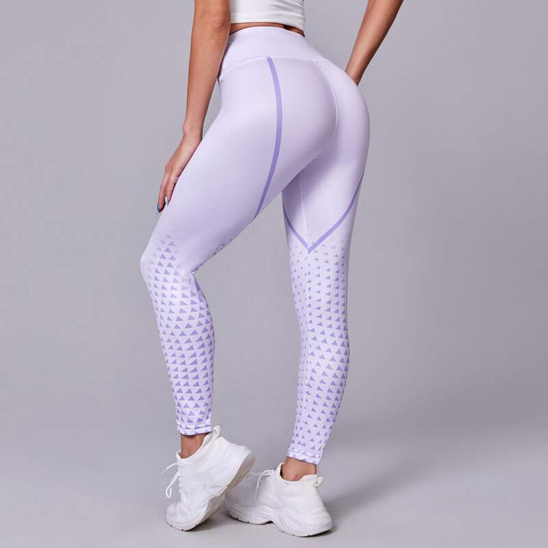 

Geo Print Sports Leggings, Mauve purple