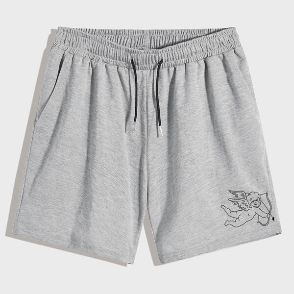 

Guys Cupid Print Shorts, Light grey