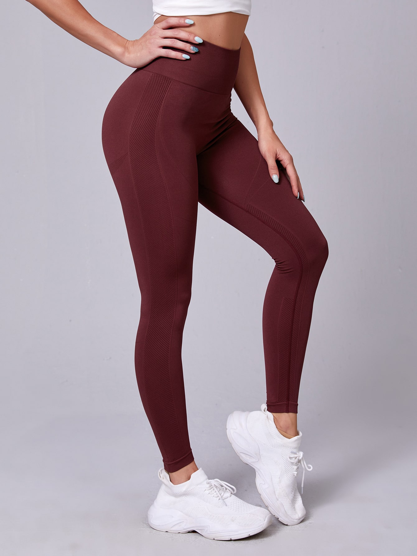 Solid Wide Band Elastic Waist Sports 