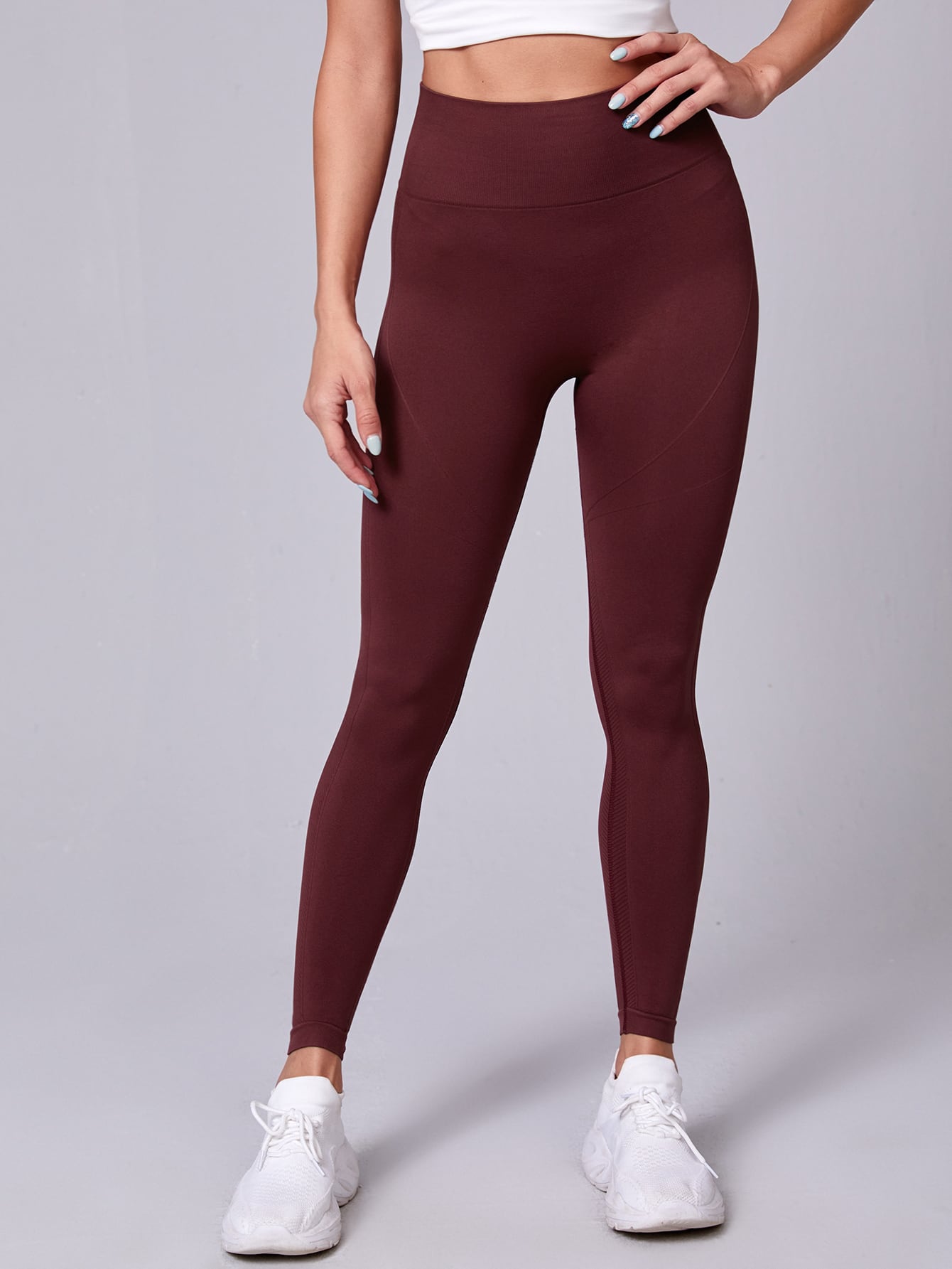 Solid Wide Band Elastic Waist Sports 