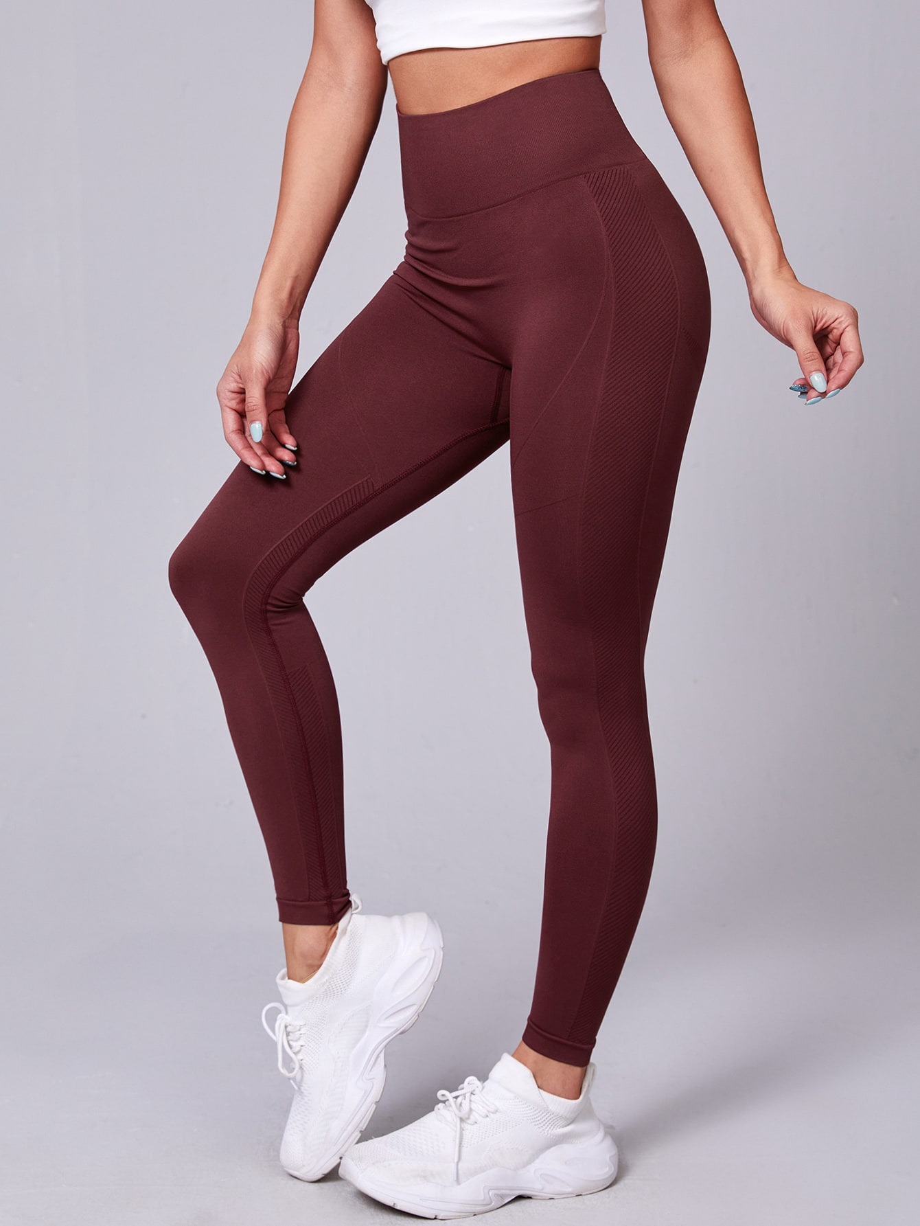 Solid Wide Band Elastic Waist Sports 