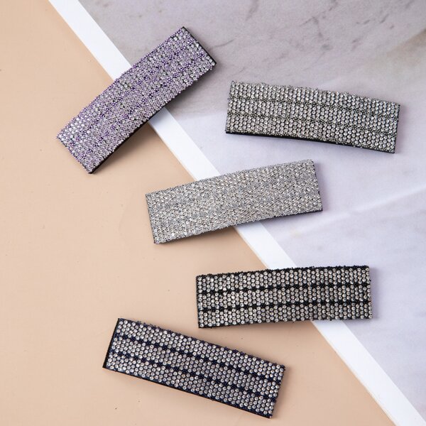 

5pcs Rhinestone Decor Hair Clip, Multicolor