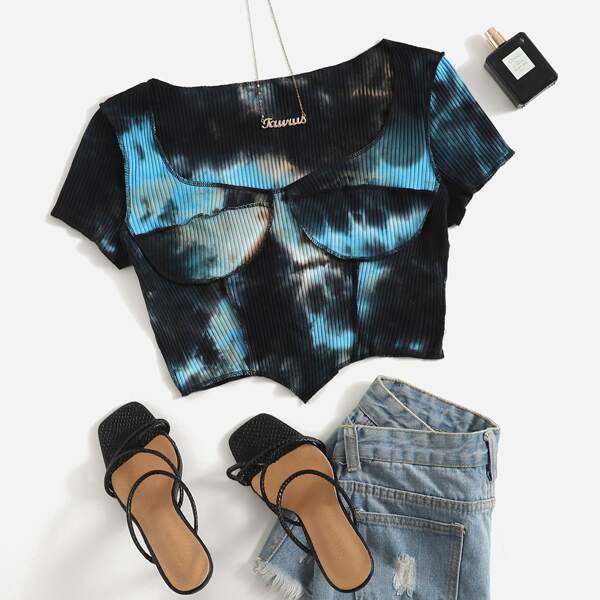 

Tie Dye Bandana Tee, Blue