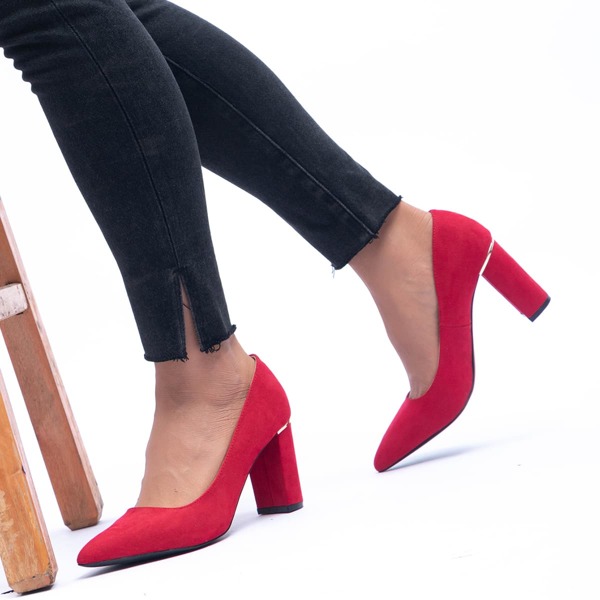 

Minimalist Chunky Court Heels, Hot pink