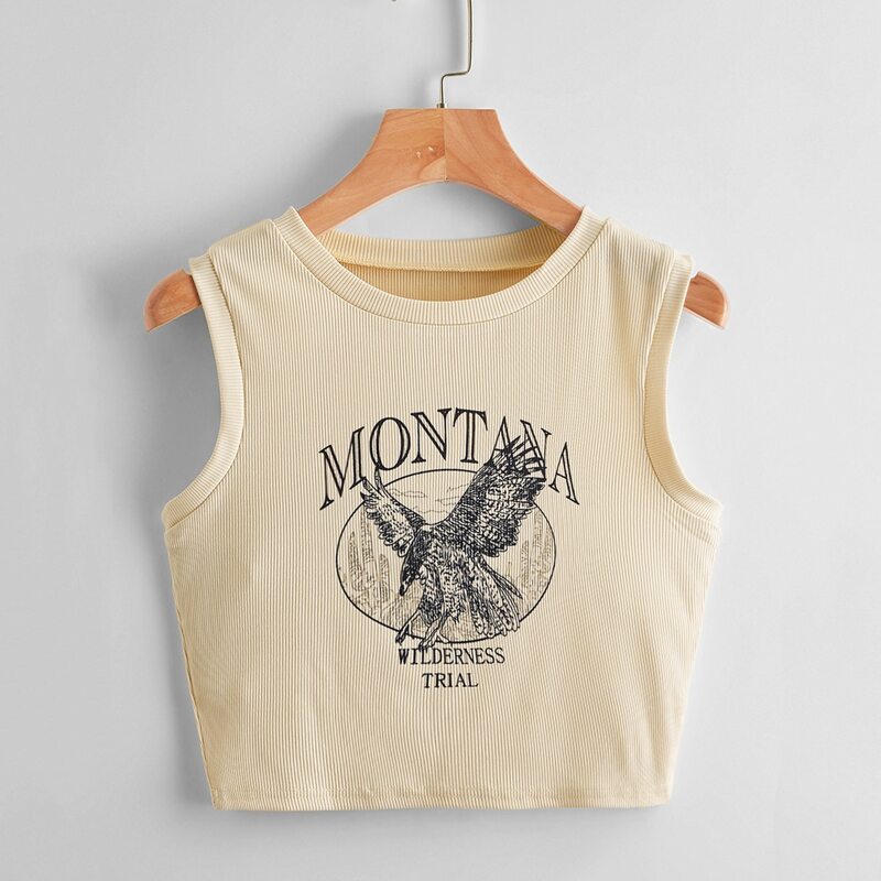 

Letter Graphic Tank Top, Apricot