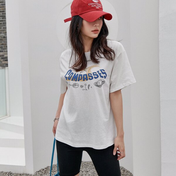 

Letter Graphic Tee, White