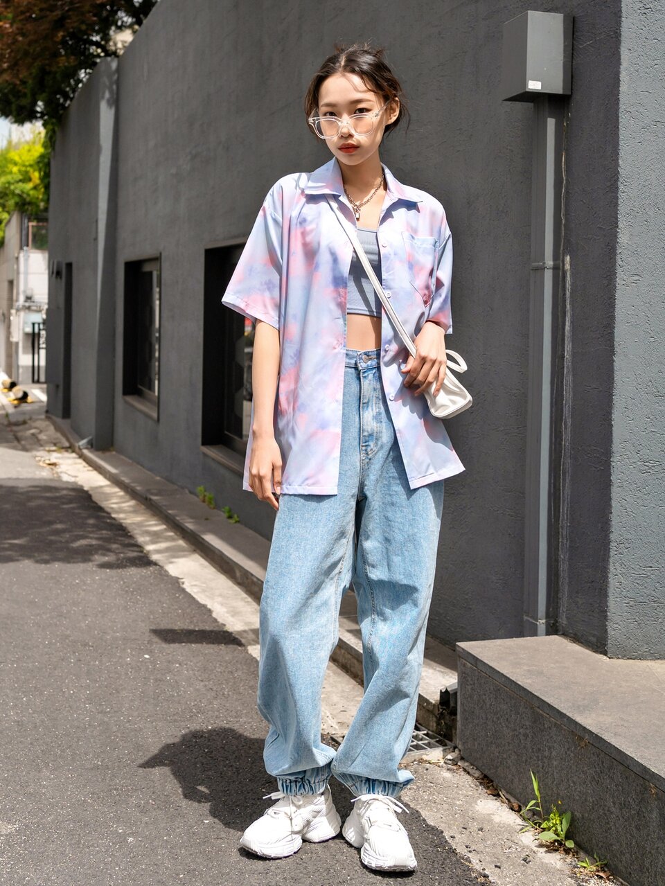 Tie Dye Pocket Front Longline Shirt