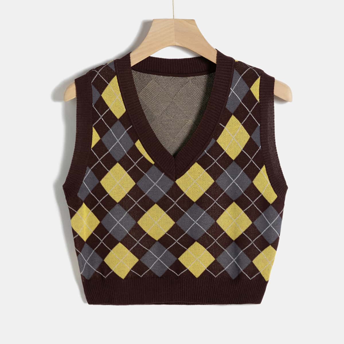 

Argyle Pattern Sweater Vest, Multicolor
