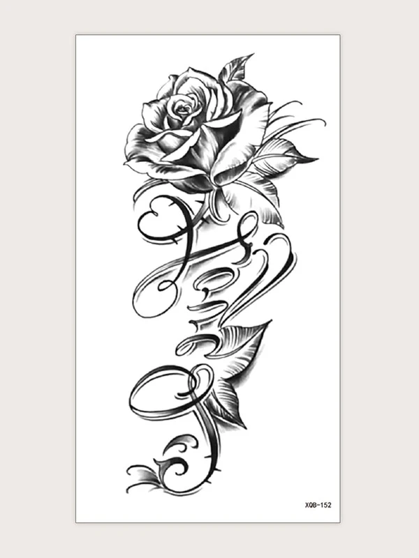 1pc floral print tattoo sticker romwe
