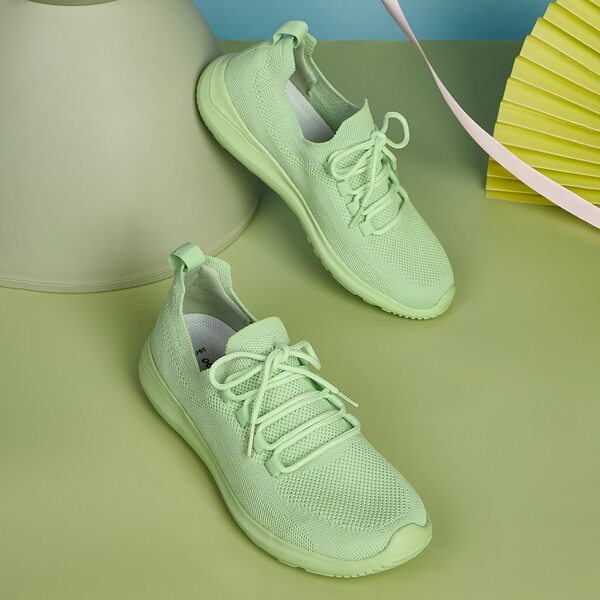 

Lace-up Decor Running Shoes, Green
