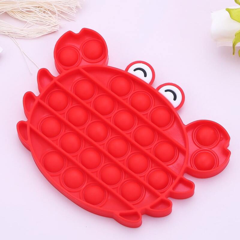 

Cartoon Crab Push Bubble Toy, Red