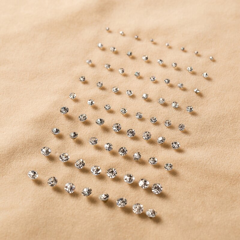 

36pairs Rhinestone Inlaid Stud Earrings, Clear