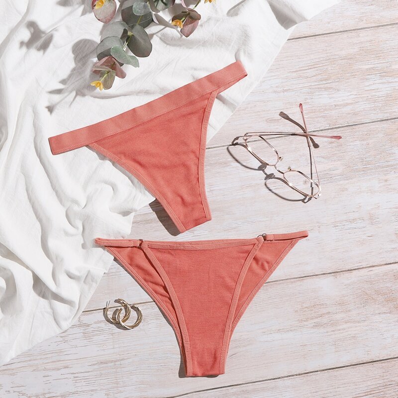 

2pack Solid Panty Set, Coral orange